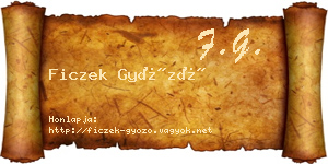 Ficzek Győző névjegykártya