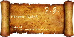 Ficzek Győző névjegykártya